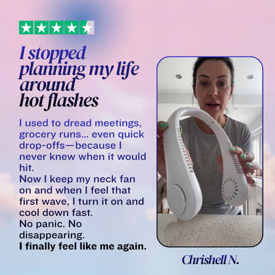 Wearable neckfan for cooling Hot Flash