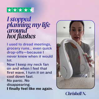 Wearable neckfan for cooling Hot Flash