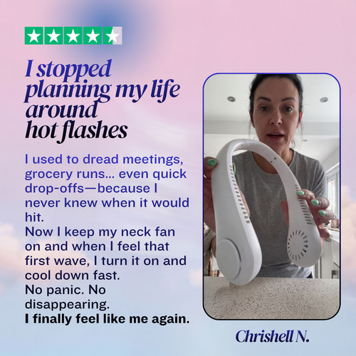 Wearable neckfan for cooling Hot Flash