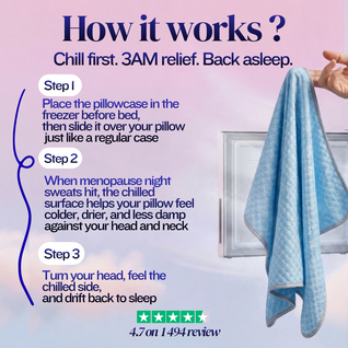 freezer-ready pillowcase for menopause night sweats (Queen size 20"x30")