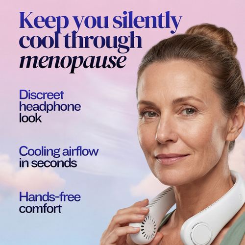 Wearable neckfan for cooling Hot Flash