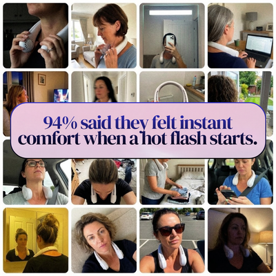 Wearable neckfan for cooling Hot Flash