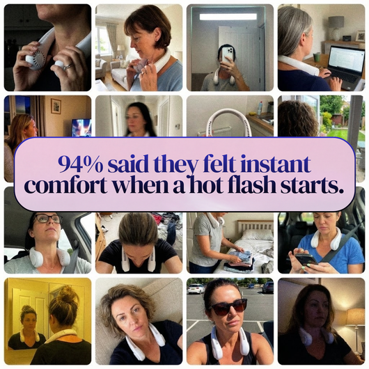 Wearable neckfan for cooling Hot Flash