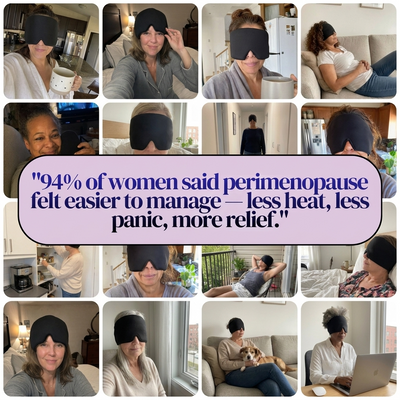 Customer review grid - women wearing the HotCalm cooling mask