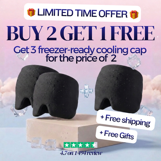 Buy 2 Get 1 Free — 3 freezer-ready cooling caps, free shipping + free gifts